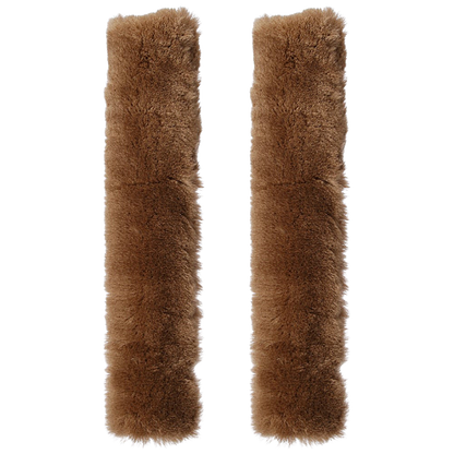 Sheepskin 1.5" Stirrup Leather Covers Tube Style Pair in Brown