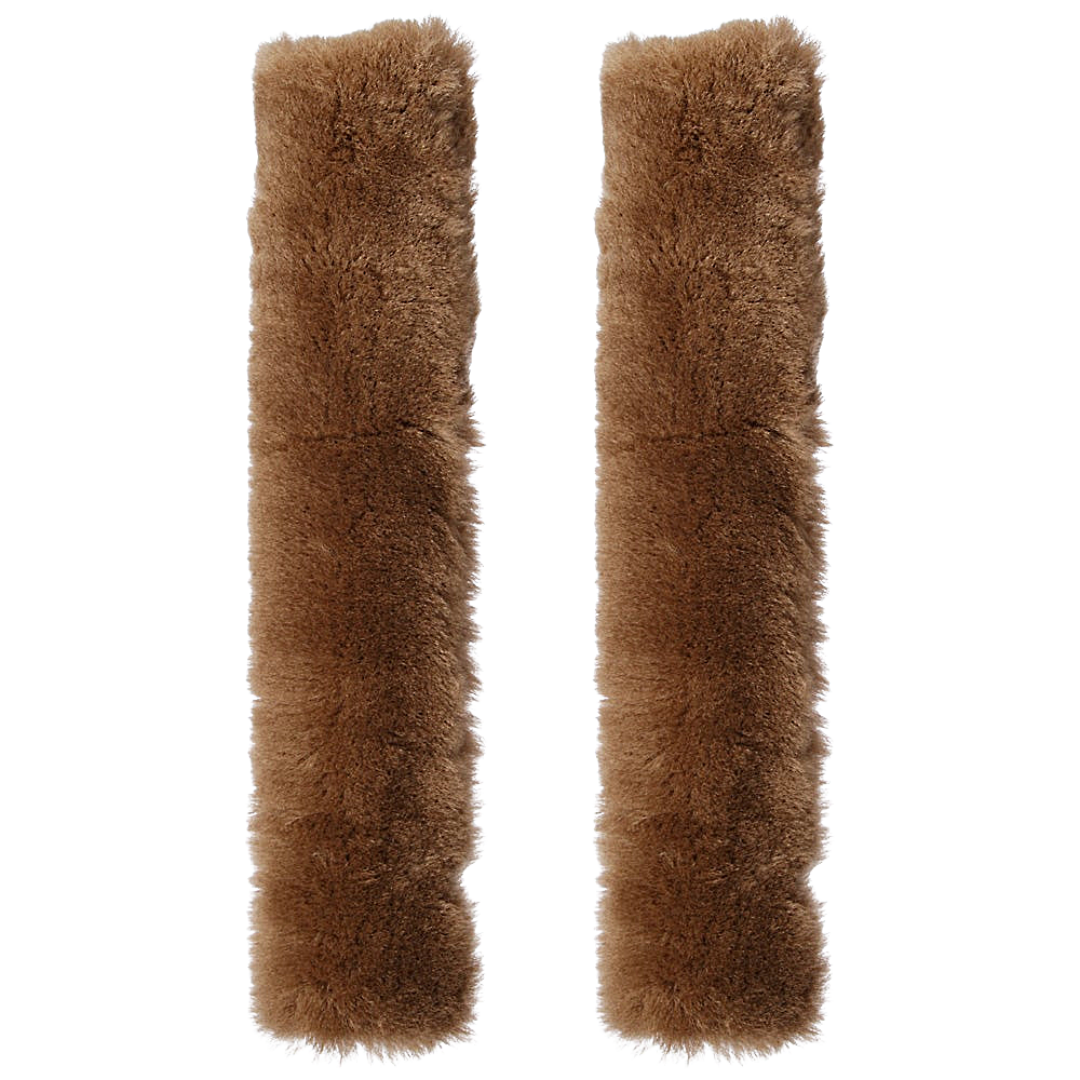 Sheepskin 1.5" Stirrup Leather Covers Tube Style Pair in Brown