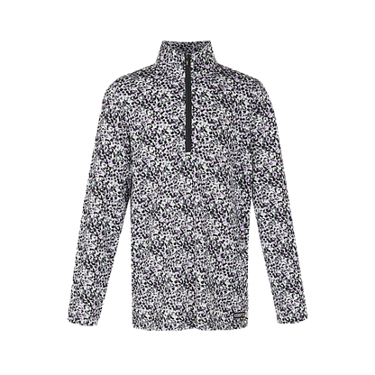 Kerrits Kids Cool Ride Ice Fil Long Sleeve Riding Shirt in Juniper Field Print Front View