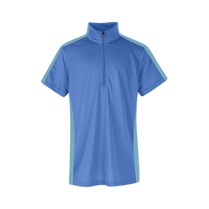 Kerrits Kids Cool Ride Ice Fil Short Sleeve Riding Shirt in Bluebird Front View