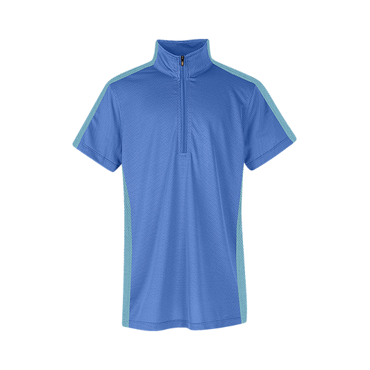 Kerrits Kids Cool Ride Ice Fil Short Sleeve Riding Shirt in Bluebird Front View