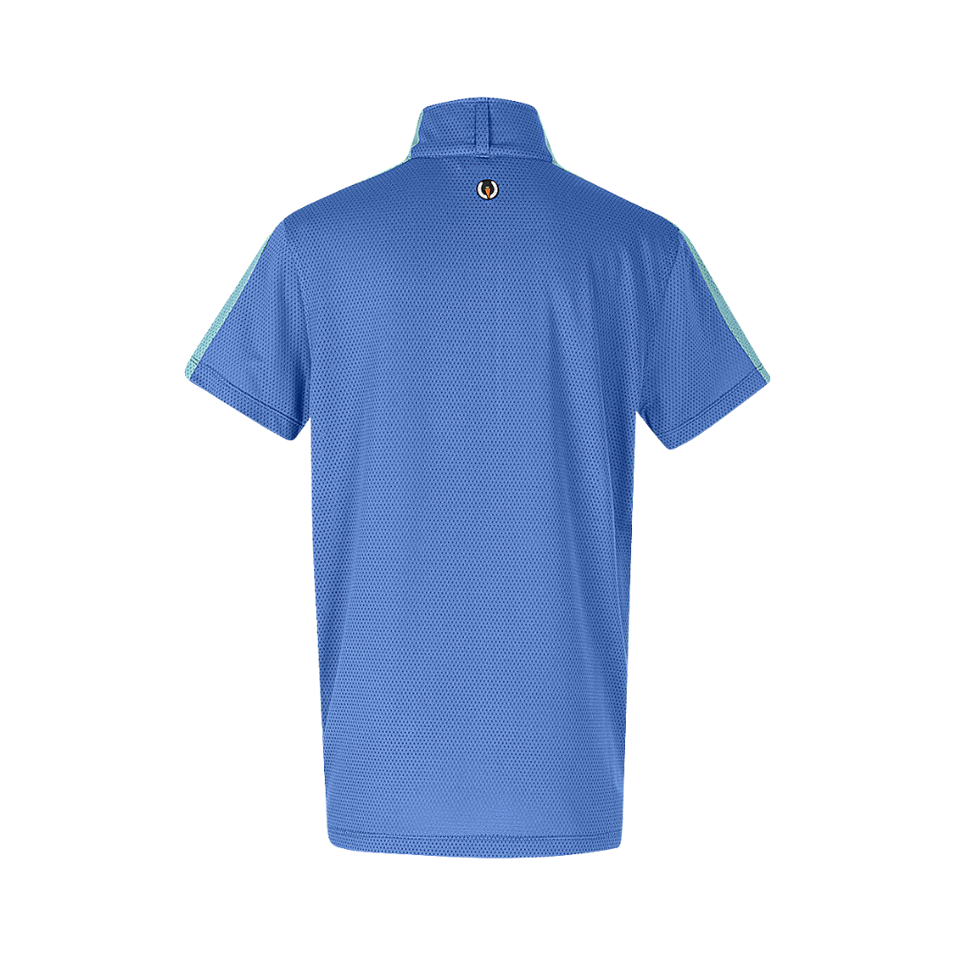 Kerrits Kids Cool Ride Ice Fil Short Sleeve Riding Shirt in Bluebird Back View