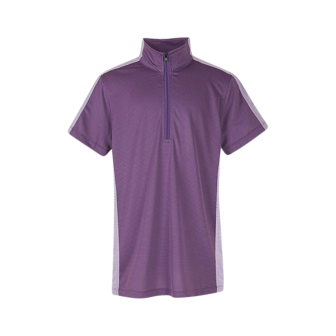 Kerrits Kids Cool Ride Ice Fil Short Sleeve Riding Shirt in Cassis Front View
