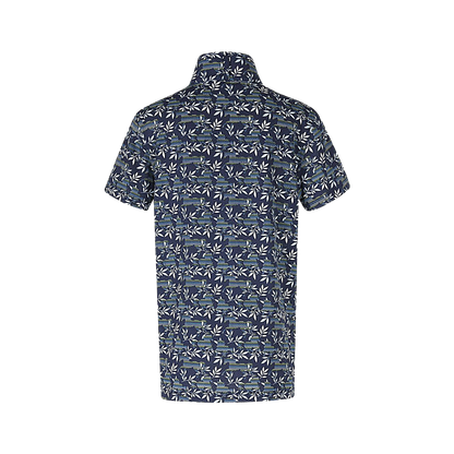 Kerrits Kids Cool Ride Ice Fil® Short Sleeve Riding Shirt Indigo Striped Horse Print Back View