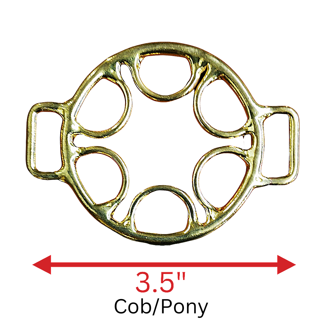 Star Wheel Hackamore Pair in 3.5" Brass