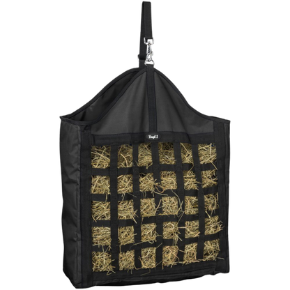 Tough1 Nylon Hay Tote with Web Front in Black Front View