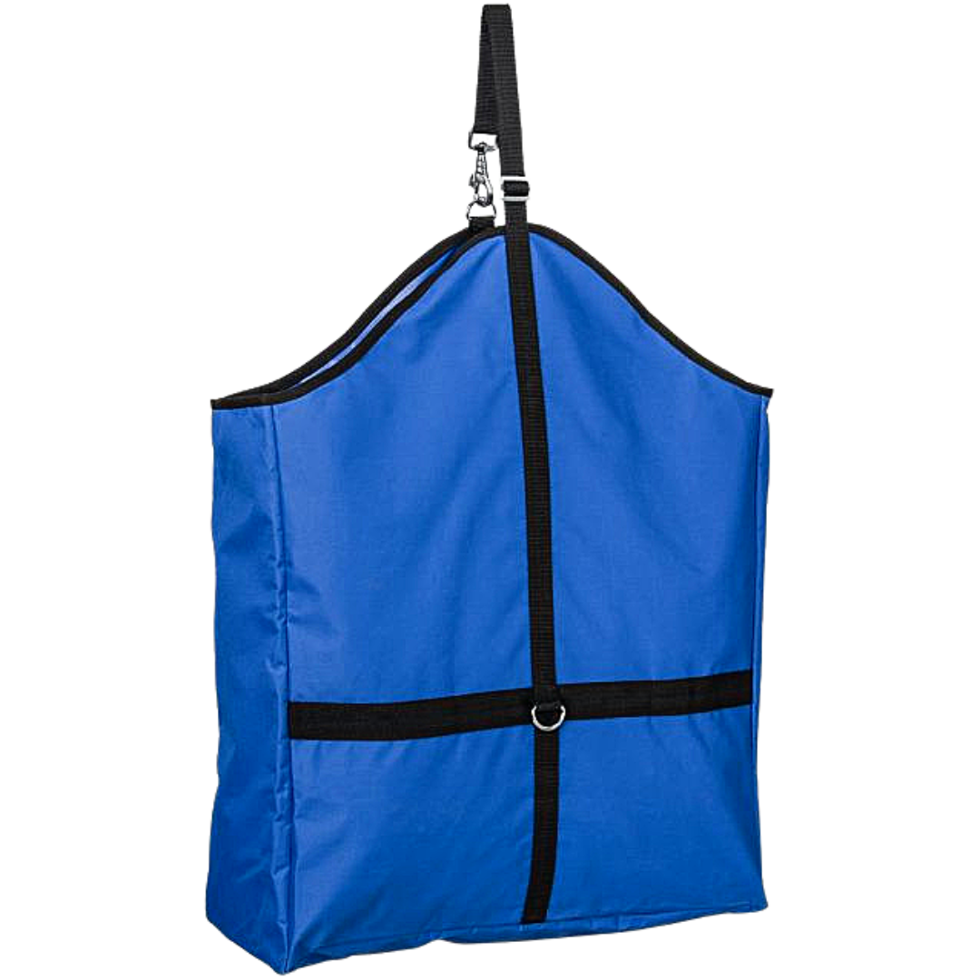 Nylon Hay Tote with Web Front Travel and Trailer Accessories Royal Blue