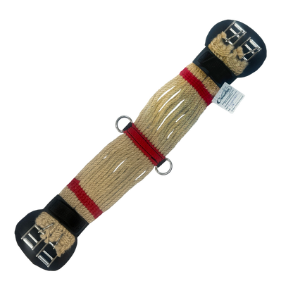 Montana Cincha English Mohair Girth * English Buckles* in 26" with Red Accents 