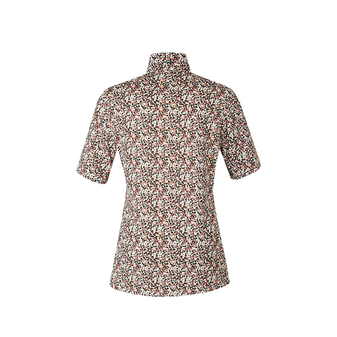 Kerrits Cool Ride Ice Fil Short Sleeve Shirt in Rose Field Print Back View
