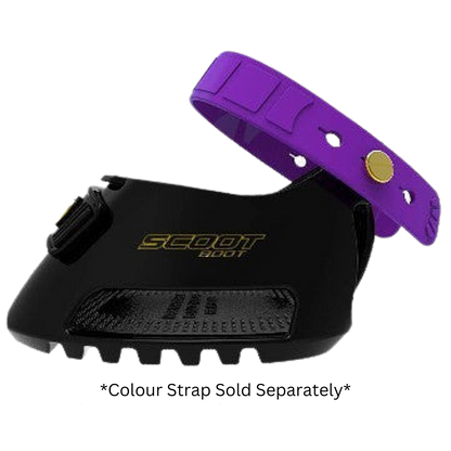 Scoot Boots Pair Mini Sized Side View With Purple Pastern Strap