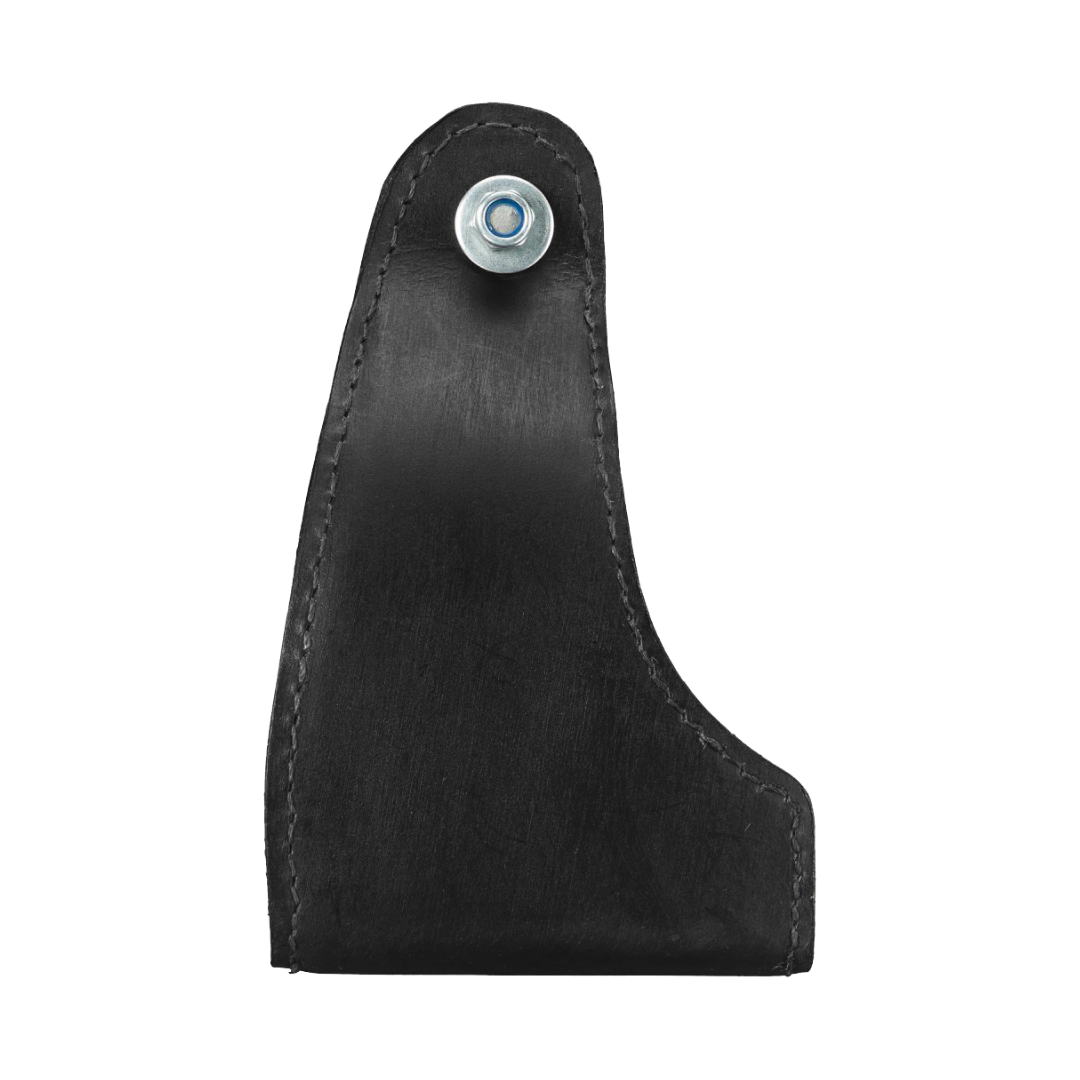 Tough1 Leather Covered Narrow Neck Endurance Stirrups in Black Side View