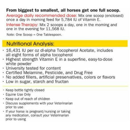 Health-E - Strongest Vitamin E Directions & Nutritional Information